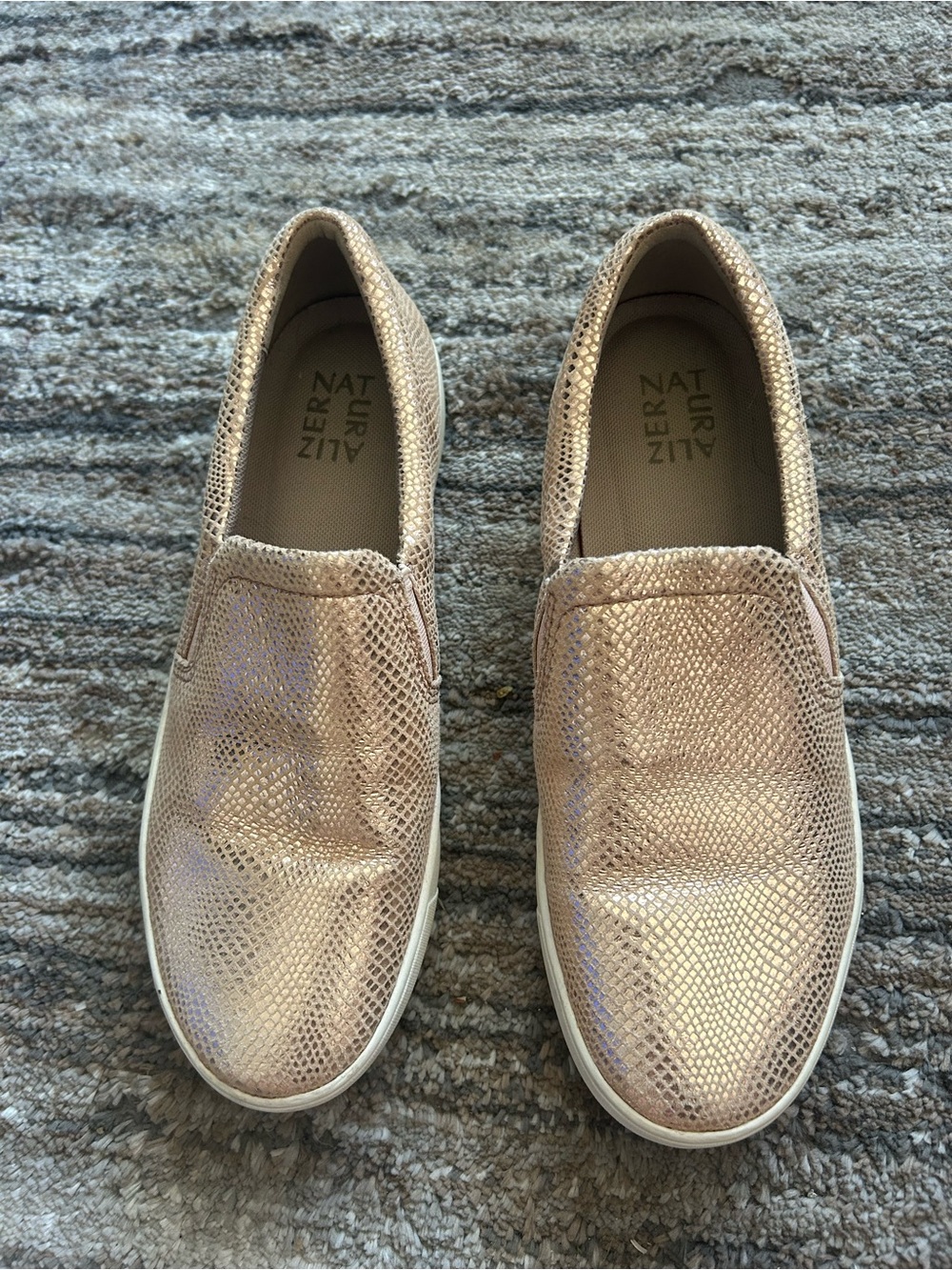 Naturalizer Blush Metallic Snake-Print Slip-On Sneakers